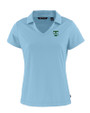 Tulane Green Wave College Vault Cutter & Buck Daybreak Eco Recycled Womens V-neck Polo Atlas Light Blue Mannequin