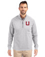 Utah Utes College Vault Cutter & Buck Adapt Eco Knit Heather Mens Big & Tall Quarter Zip Pullover Polished Heather Front