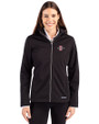 San Diego State Aztecs Cutter & Buck Evoke Softshell Recycled Full Zip Womens Jacket Black Front