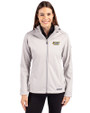 VCU Rams Cutter & Buck Evoke Softshell Recycled Full Zip Womens Jacket CONCRETE Front