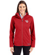 Dayton Flyers Cutter & Buck Evoke Softshell Recycled Full Zip Womens Jacket Cardinal Red Front