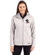 Delaware Fightin' Blue Hens College Vault Cutter & Buck Evoke Softshell Recycled Full Zip Womens Jacket CONCRETE Front