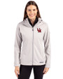 Ole Miss Rebels College Vault Cutter & Buck Evoke Softshell Recycled Full Zip Womens Jacket CONCRETE Front