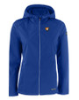 Illinois Fighting Illini College Vault Cutter & Buck Evoke Softshell Recycled Full Zip Womens Jacket Tour Blue Mannequin