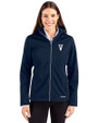 Villanova Wildcats College Vault Cutter & Buck Evoke Softshell Recycled Full Zip Womens Jacket Navy Blue Front