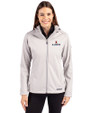 Illinois Fighting Illini Cutter & Buck Evoke Softshell Recycled Full Zip Womens Jacket CONCRETE Front