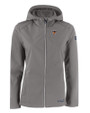 Texas Rio Grande Valley Vaqueros Cutter & Buck Evoke Softshell Recycled Full Zip Womens Jacket Elemental Grey Mannequin