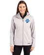 Indiana State Sycamores Cutter & Buck Evoke Softshell Recycled Full Zip Womens Jacket CONCRETE Front