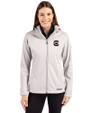 South Carolina Gamecocks Cutter & Buck Evoke Softshell Recycled Full Zip Womens Jacket CONCRETE Front