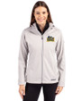 Drexel Dragons Cutter & Buck Evoke Softshell Recycled Full Zip Womens Jacket CONCRETE Front