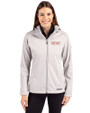 UOP Tigers Cutter & Buck Evoke Softshell Recycled Full Zip Womens Jacket CONCRETE Front
