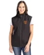 Tuskegee Golden Tigers Cutter & Buck Charter Eco Recycled Full-Zip Womens Vest Black Front