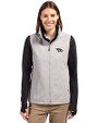 North Carolina Central Eagles Cutter & Buck Charter Eco Recycled Full-Zip Womens Vest Polished Medium Gray Front