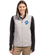 Indiana State Sycamores Cutter & Buck Charter Eco Recycled Full-Zip Womens Vest Polished Medium Gray Front