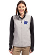 Memphis Tigers Cutter & Buck Charter Eco Recycled Full-Zip Womens Vest Polished Medium Gray Front