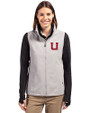 Utah Utes College Vault Cutter & Buck Charter Eco Recycled Full-Zip Womens Vest Polished Medium Gray Front