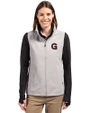 Gonzaga Bulldogs College Vault Cutter & Buck Charter Eco Recycled Full-Zip Womens Vest Polished Medium Gray Front