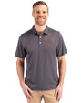 UOP Tigers Cutter & Buck Pike Eco Symmetry Print Stretch Recycled Mens Polo Black/White Front