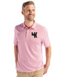 Western Kentucky Hilltoppers College Vault Cutter & Buck Pike Eco Symmetry Print Stretch Recycled Mens Polo White/Red Front
