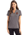 Maryland Terrapins Cutter & Buck Forge Eco Heathered Stretch Womens Blade Top Dark Black Heather Front