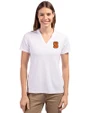 Syracuse Orange Cutter & Buck Forge Eco Heathered Stretch Womens Blade Top White Front