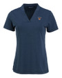 Texas Rio Grande Valley Vaqueros Cutter & Buck Forge Eco Heathered Stretch Womens Blade Top Dark Navy Blue Heather Mannequin