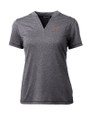 UOP Tigers Cutter & Buck Forge Recycled Four-Way Stretch Heathered Womens Blade Top Charcoal Heather Mannequin