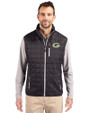 Green Bay Packers Cutter & Buck Rainier PrimaLoft® Mens Big and Tall Eco Insulated Full Zip Puffer Vest Black Front