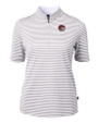 Winston-Salem State Rams Cutter & Buck Virtue Eco Pique Stripe Recycled Womens Top Polished Medium Gray Mannequin