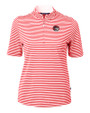 Winston-Salem State Rams Cutter & Buck Virtue Eco Pique Stripe Recycled Womens Top Red Mannequin