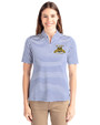 North Carolina A&T Aggies Cutter & Buck Virtue Eco Pique Stripe Recycled Womens Top Tour Blue Front