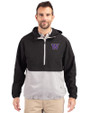 Washington Huskies Cutter & Buck Charter Eco Recycled Mens Anorak Jacket Black/Polished Front