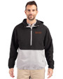 UOP Tigers Cutter & Buck Charter Eco Recycled Mens Anorak Jacket Black/Polished Front