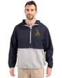 Northern Arizona Lumberjacks College Vault Cutter & Buck Charter Eco Recycled Mens Anorak Jacket Navy Blue/Polished Front