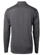 Florida State Seminoles Cutter & Buck Virtue Eco Pique Micro Stripe Recycled Mens Big & Tall Quarter Zip Black/Elemental Grey Mannequin Back