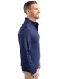 Middle Tennessee Blue Raiders Cutter & Buck Virtue Eco Pique Micro Stripe Recycled Mens Big & Tall Quarter Zip Tour Blue/Black Side
