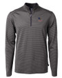Delaware Fightin' Blue Hens College Vault Cutter & Buck Virtue Eco Pique Micro Stripe Recycled Mens Big & Tall Quarter Zip BLEG_MANN_HG 