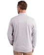 Tulane Green Wave College Vault Cutter & Buck Virtue Eco Pique Micro Stripe Recycled Mens Big & Tall Quarter Zip Polished/White Back