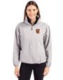 Tuskegee Golden Tigers Cutter & Buck Charter Eco Recycled Womens Anorak Jacket Polished Medium Gray Front
