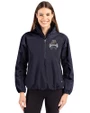 Utah State Aggies College Vault Cutter & Buck Charter Eco Recycled Womens Anorak Jacket Navy Blue Front