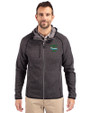 Tulane Green Wave College Vault Cutter & Buck Mainsail Full Zip Hooded Mens Jacket Charcoal Heather Front