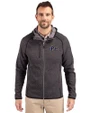 Pitt Panthers Cutter & Buck Mainsail Sweater-Knit Mens Full Zip Hooded Jacket Charcoal Heather Front