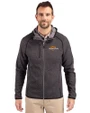 Pepperdine Waves Cutter & Buck Mainsail Full Zip Hooded Mens Jacket Charcoal Heather Front