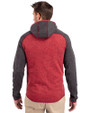 Louisiana Tech Bulldogs Cutter & Buck Mainsail Full Zip Hooded Mens Jacket Cardinal Red Heather/Charcoal Heather Back