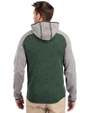 Miami Hurricanes Cutter & Buck Mainsail Full Zip Hooded Mens Jacket Hunter Heather/Polished Heather Back