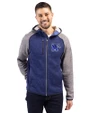 Memphis Tigers Cutter & Buck Mainsail Full Zip Hooded Mens Jacket Tour Blue Heather/Polished Heather Front