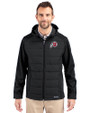 Utah Utes Cutter & Buck Evoke Hybrid Eco Softshell Recycled Full Zip Mens Big & Tall Hooded Jacket Black Front