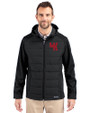 Western Kentucky Hilltoppers College Vault Cutter & Buck Evoke Hybrid Eco Softshell Recycled Full Zip Mens Big & Tall Hooded Jacket Black Front