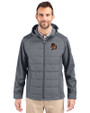Oregon State Beavers College Vault Cutter & Buck Evoke Hybrid Eco Softshell Recycled Full Zip Mens Big & Tall Hooded Jacket Elemental Grey Front