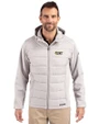 VCU Rams Cutter & Buck Evoke Hybrid Softshell Recycled Full Zip Mens Hooded Jacket CONCRETE Front